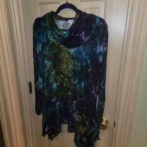 Womens Plus Sz 14/16 Avenue Cowl Neck Sweater Shark Bite Bottom Whimsy